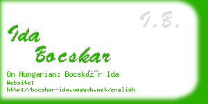 ida bocskar business card